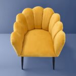 Velvet Chair Marlene Yellow Bold Armchair for Living Room