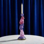 Colorful Sheep Candle Holder Purple-Magenta Art Sculptures