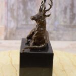 Lying Deer Bronze Animal Sculpture