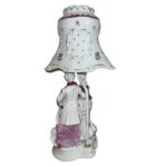 Victorian Porcelain White Pink Sculptural Table Lamp