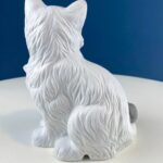 Vintage Porcelain Cat Sculptural Table Lamp