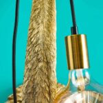 Flamingo Tiffany Wall Lamp Gold Animal Sculpture