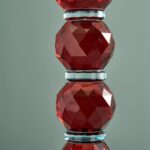 Candle Holder Fancy Crystal Red Round Glass | Art Sculptures