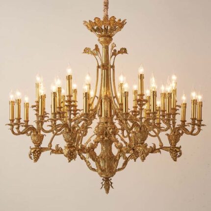 Orion Brass Sphere 36 Light Chandelier | Brass Chandelier