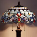 Capulina Traditional Art Style Standing Lamp | Light Blue Lamp