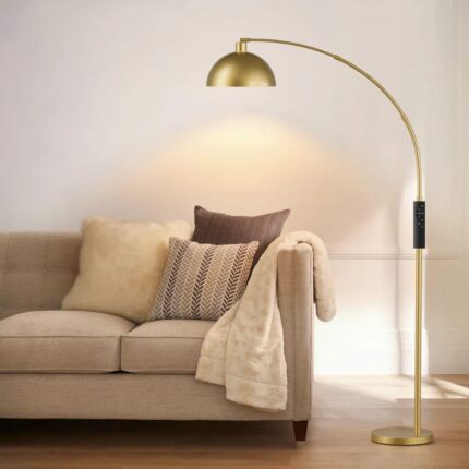 Emersynn 78" Dimmable Floor Lamp Gold | Arc Lamps