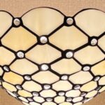 Tiffany Floor Lamp White Beads Style | Torchiere Floor Lamp