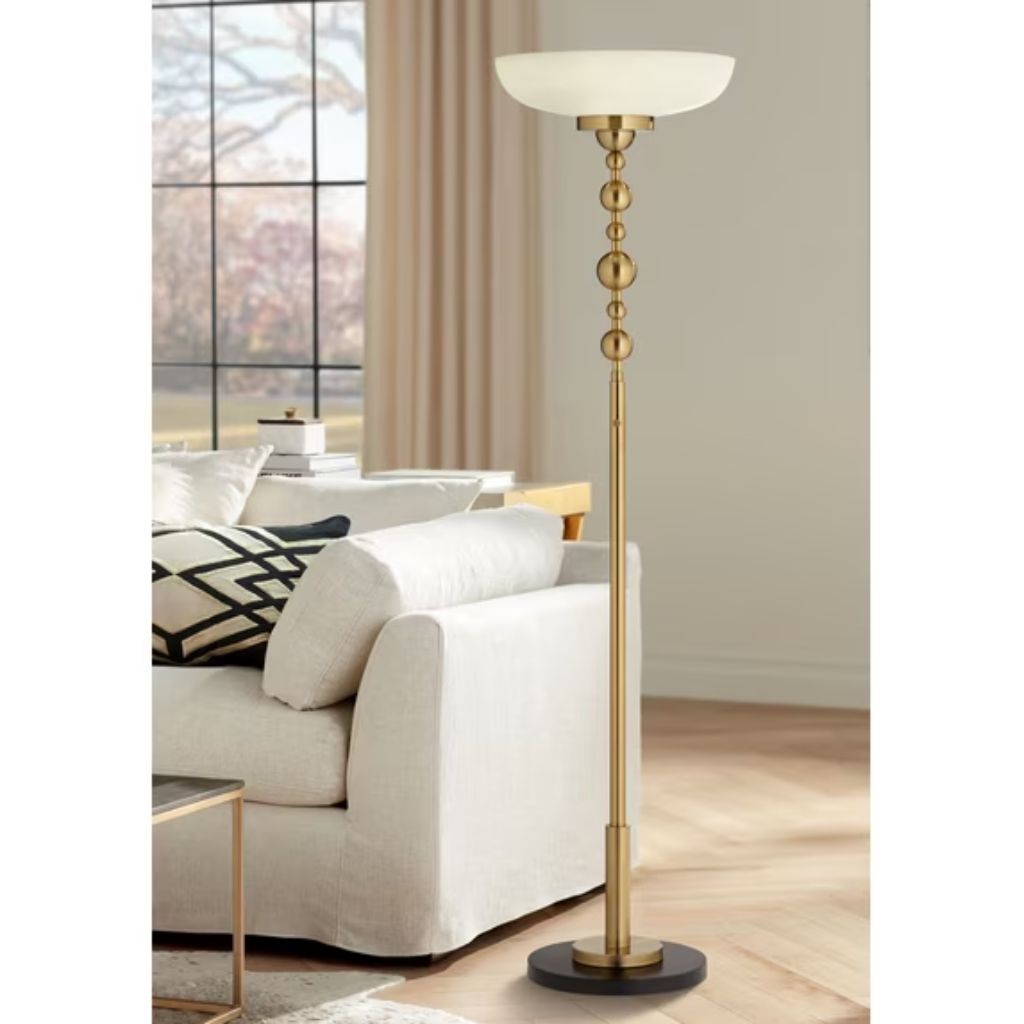 3 Possini Light Blaster Torchiere Floor Lamp | Gold Floor Lamps