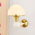 MERVE KAHRAMAN CABINET OF CURIOSITIES MUSHROOM GLASS SCONCE WALL LIGHT IN CREAM