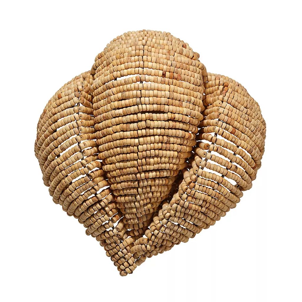 ANGUILLA WOOD BEADED WALL SCONCE IN CAMEL ANGUILLA WOOD BEADED WALL SCONCE IN CAMEL
