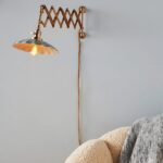 GRETA SCALLOPED ACCORDION SCONCE WALL LIGHT IN BRASS SLATE