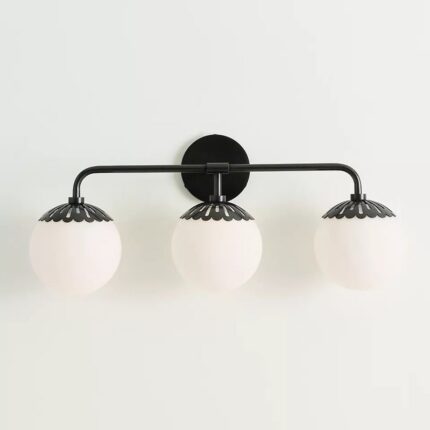 PAIGE TRIPLE BATH VANITY SCONCE WALL LIGHT IN BLACK