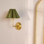 REGINA ANDREW POLLY SCALLOPED SHADED METAL SCONCE WALL LIGHT IN GREEN