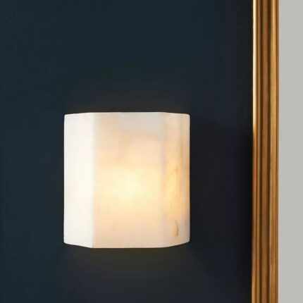 BOREALIS ALABASTER HEXAGON SCONCE WALL LIGHT