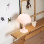 PANTHELLA TRUMPET BELL SHADED PORTABLE LAMP IN ROSE