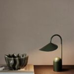 FERM LIVING ARUM PORTABLE METAL RECHARGEABLE LAMP IN DARK GREEN