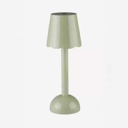 ADDISON ROSS SCALLOP LED LACQUERED CORDLESS RECHARGEABLE TABLE LAMP LIGHT GREEN