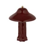 BURGUNDY BELL STONEWARE TABLE LAMP