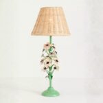 FLORAL TOLE IRON TABLE LAMP IN ANEMONE