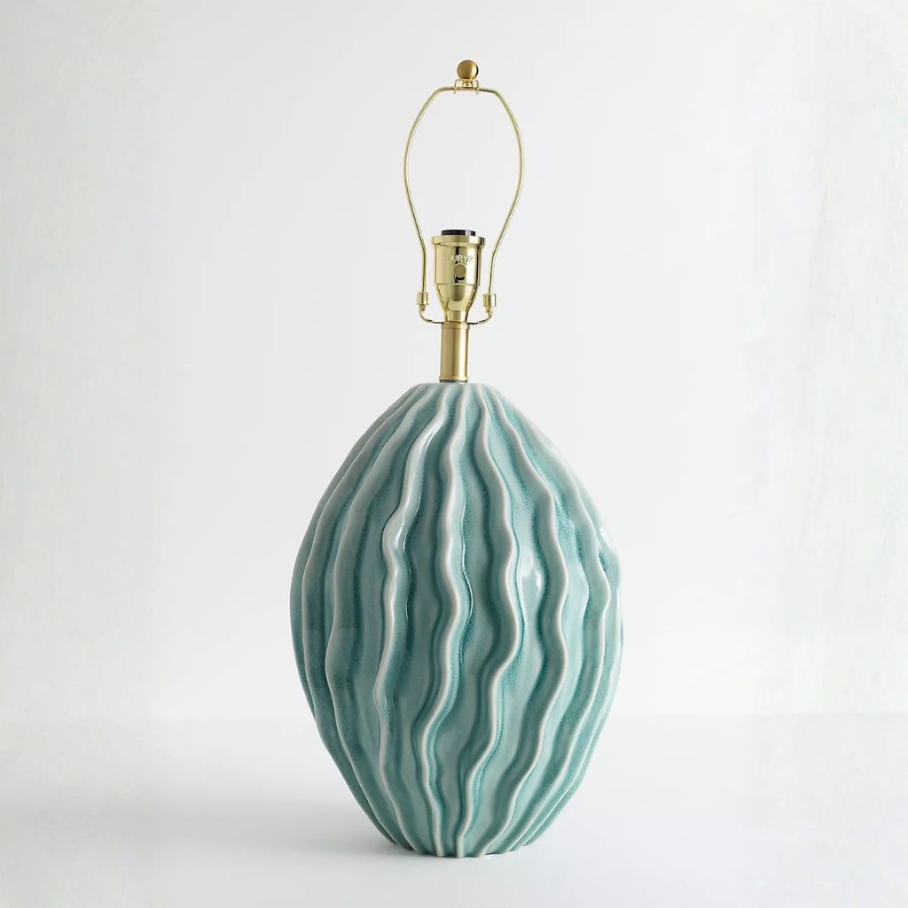 GREEN TWISTED CERAMIC LAMP BASE GREEN TWISTED CERAMIC LAMP BASE