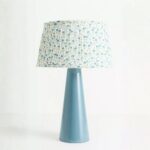 AVALINA ENAMELED METAL PRINTED PLEATED SHADE TABLE LAMP