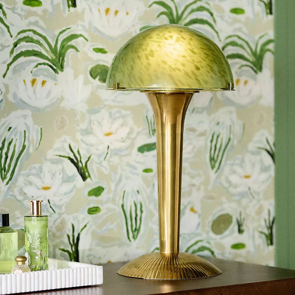 MERVE KAHRAMAN CABINET OF CURIOSITIES MUSHROOM GLASS TABLE LAMP GREEN MERVE KAHRAMAN CABINET OF CURIOSITIES MUSHROOM GLASS TABLE LAMP GREEN