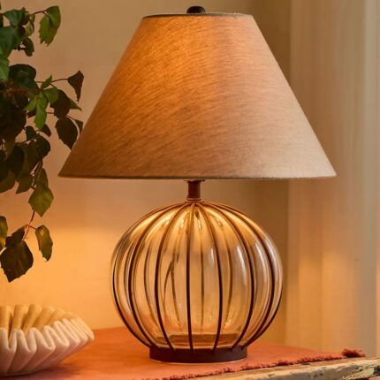 STRIPED IRON TABLE LAMP