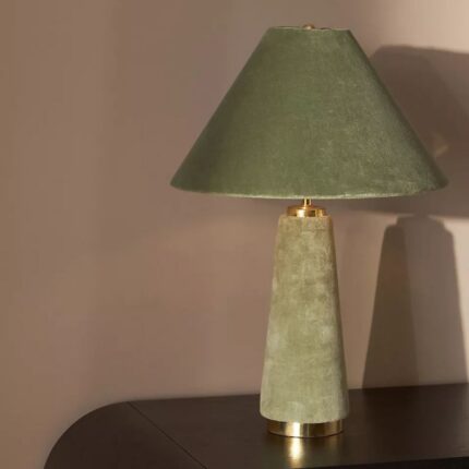 LULU VELVET TABLE LAMP SAGE