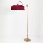 SINCLAIR TASSEL FRINGED VELVET FLOOR LAMP BURGUNDY