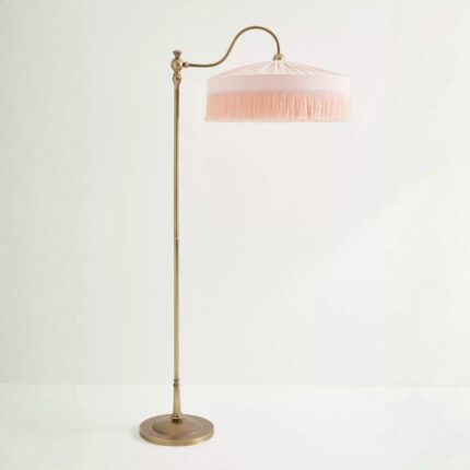 SINCLAIR TASSEL FRINGED VELVET FLOOR LAMP PINK