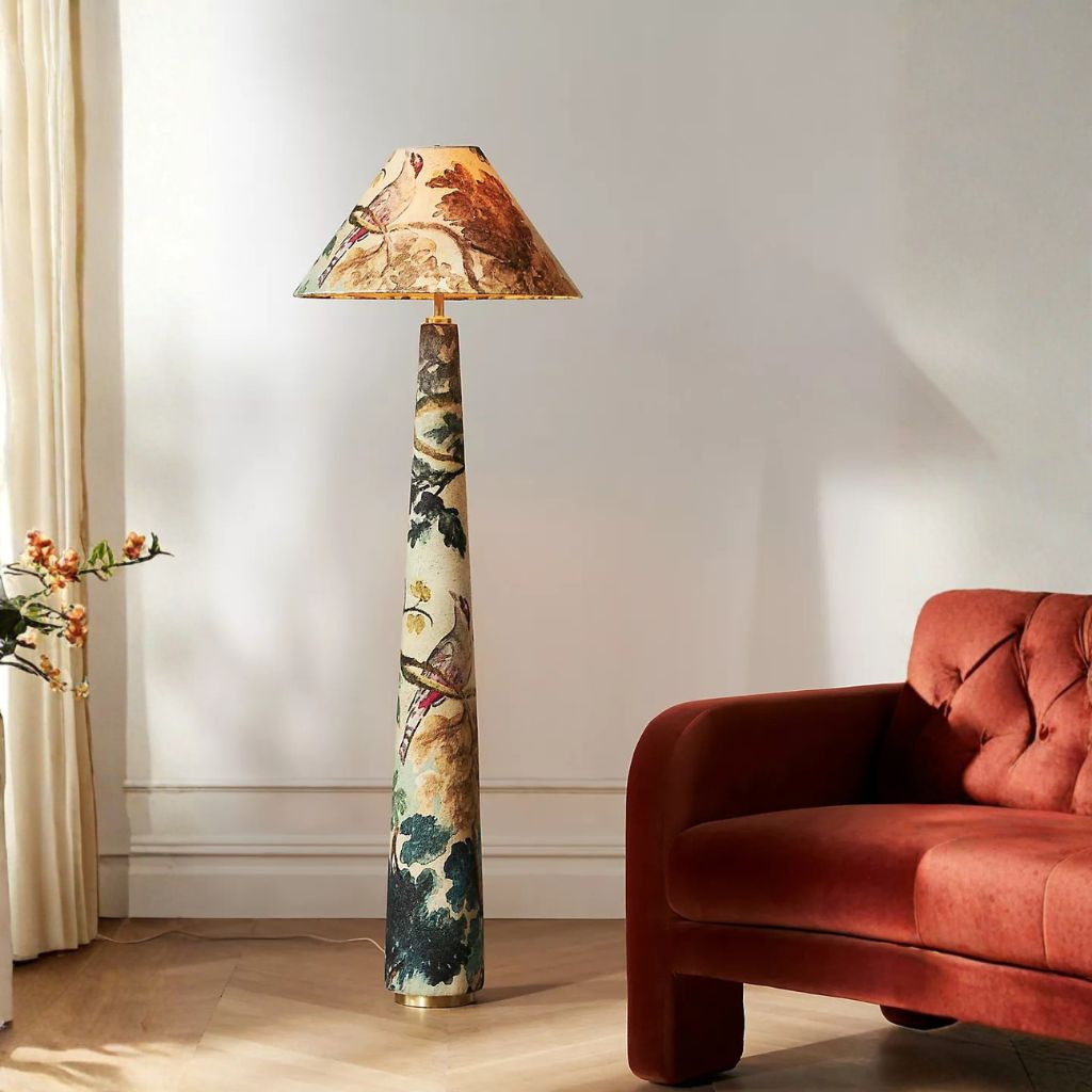 LULU PRINTED FABRIC UPHOLSTERED EMPIRE FLOOR LAMP JUDARN LULU PRINTED FABRIC UPHOLSTERED EMPIRE FLOOR LAMP JUDARN