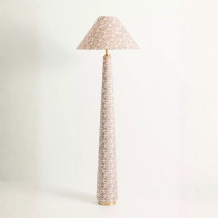 LULU PRINTED FABRIC UPHOLSTERED EMPIRE FLOOR LAMP LEORA