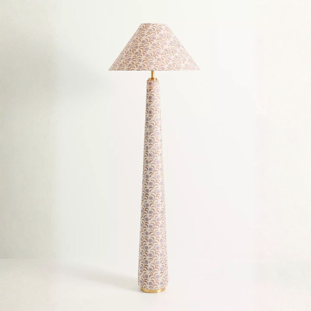 LULU PRINTED FABRIC UPHOLSTERED EMPIRE FLOOR LAMP LEORA LULU PRINTED FABRIC UPHOLSTERED EMPIRE FLOOR LAMP LEORA