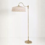 SINCLAIR TASSEL FRINGED LINEN FLOOR LAMP IVY STRIPE