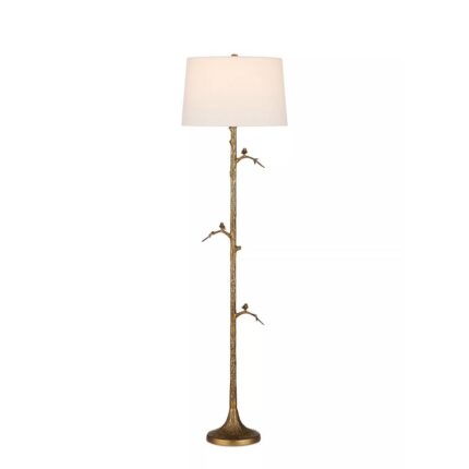 PIAF NATURE INSPIRED TAPERED LINEN SHADE FLOOR LAMP