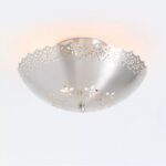 LACIE LACE TRIMMED ANTIQUE NICKEL FLUSH MOUNT
