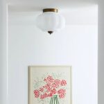 THE ELOISE WHITE SCALLOP MILK GLASS FLUSH MOUNT CEILING LIGHT