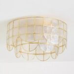 HEATHER CAPIZ SCALLOPED FLUSH MOUNT LIGHT