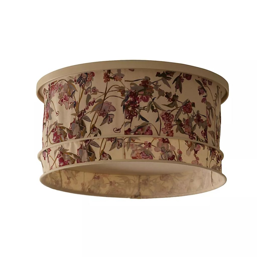 TULIP HAND STITCHED COTTON DRUM MAGNETIC SLIP SHADE TULIP HAND STITCHED COTTON DRUM MAGNETIC SLIP SHADE