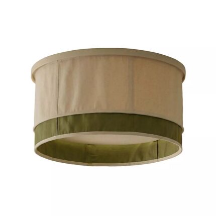 TULIP GREEN HAND STITCHED COTTON DRUM MAGNETIC SLIP SHADE