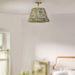 LEE BRASS RUFFLE PRINTED SEMI FLUSH MOUNT LIGHT