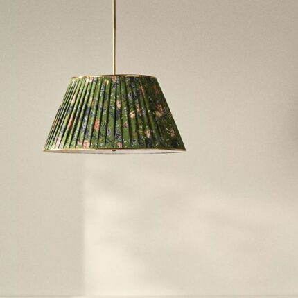 LEE BRASS 24 INCH RUCHED PRINTED SEMI FLUSH MOUNT PENDANT LIGHT