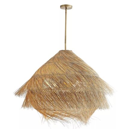 ASHBURN NATURAL BURI MIDRIB WOVEN PENDANT