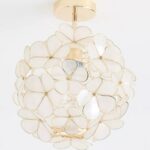 PLUMERIA FLOWER CAPIZ FLUSH MOUNT