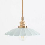 GRETA SCALLOPED METAL PENDANT LIGHT GREY
