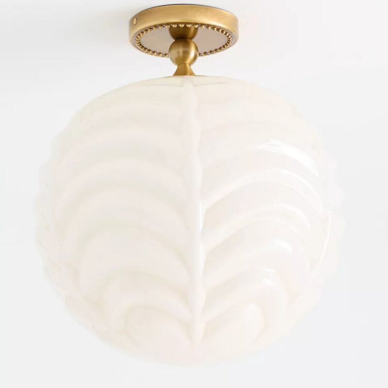 CHARLOTTE MILK GLASS SEMI FLUSH MOUNT