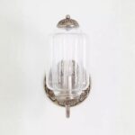 THE ELOISE SCALLOP MILK GLASS SCONCE WALL LIGHT NICKEL