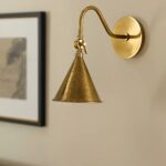 JOAN ETCHED FLORAL ANTIQUE BRASS SCONCE