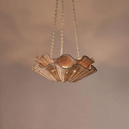 HUDSON VALLEY LIGHTING HAYWORTH RATTAN UPLIT CHANDELIER