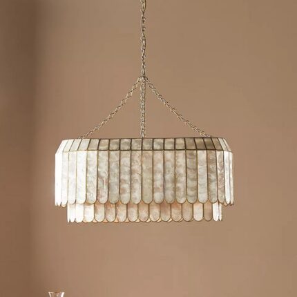 MADELYN CAPIZ OVAL FACETED CHANDELIER LIGHT